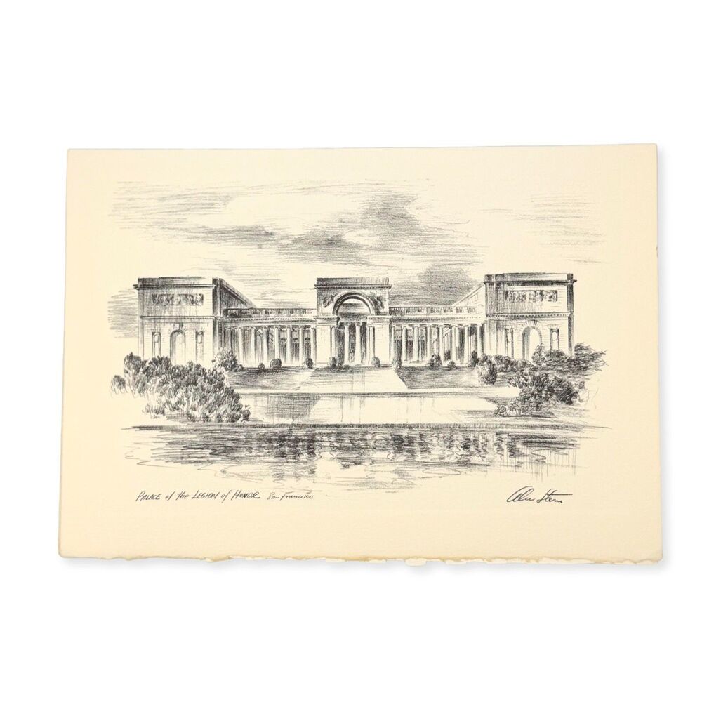Vintage Alec Stern San Francisco Color Art Print "Legion Honor" California 6x8